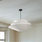 Solivara 3 Tier Linen Pendant Light – Modern White Linen Pendant